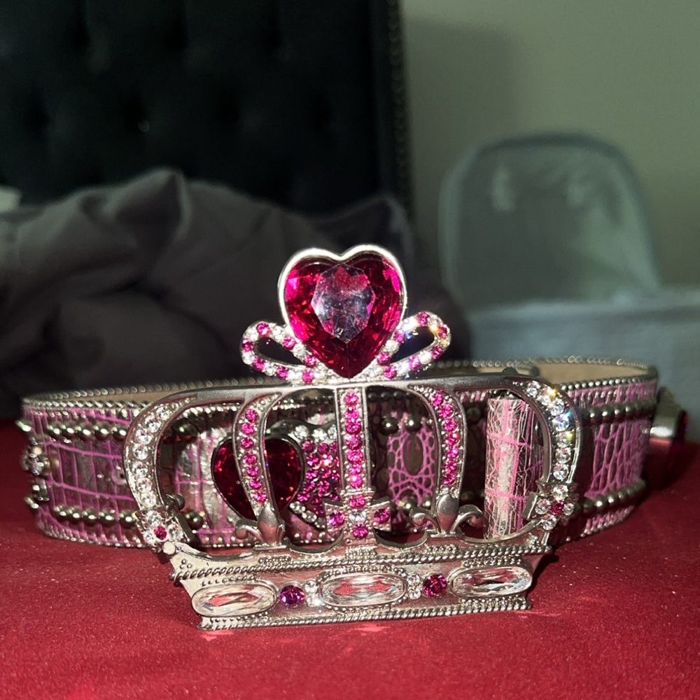 B.B. Simon Pink Crown Swarovski Belt